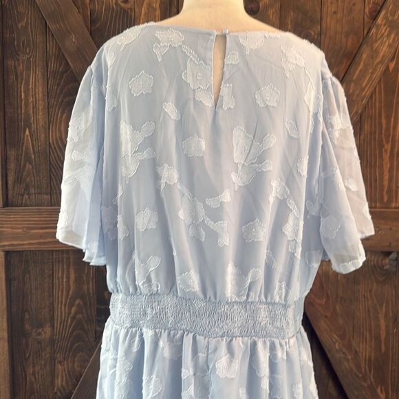 Simplee Boho Floral V Neck Formal Maxi Ruffle Flowy Bridesmaid Wedding Dress - Picture 7 of 13